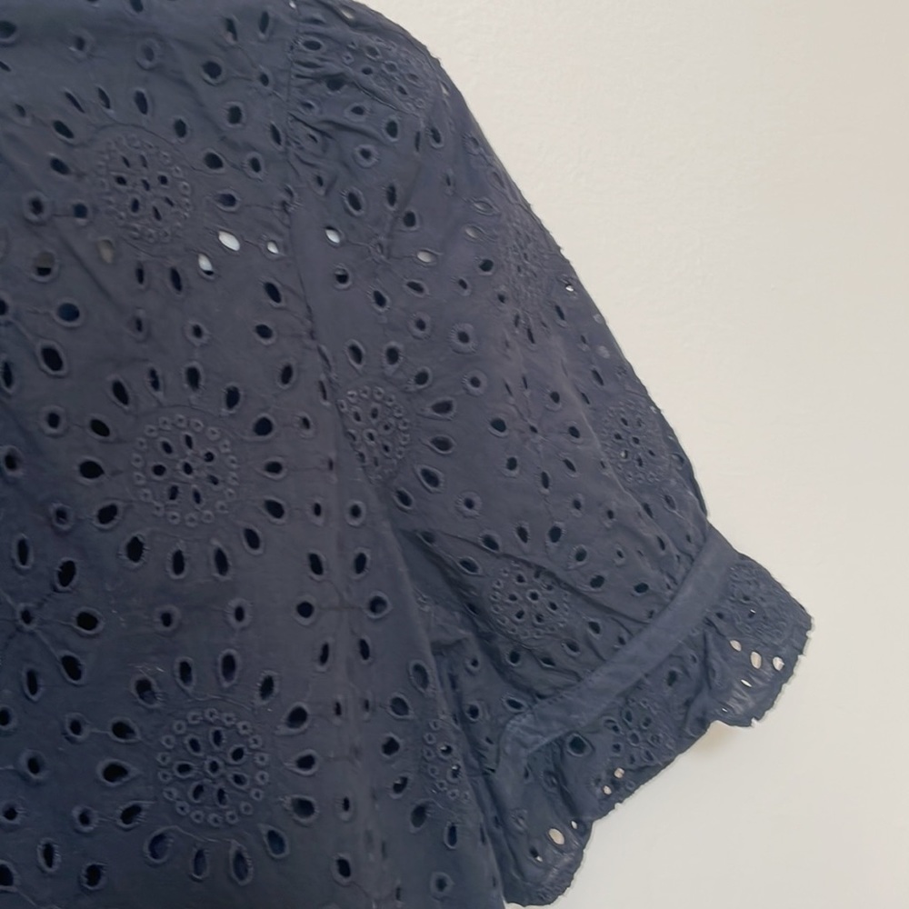 Madewell Eyelet Ruffle Top - Black, XS, NWOT - Picture 6 of 9